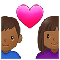 Couple with Heart- Woman- Man- Medium-Dark Skin Tone emoji on Samsung